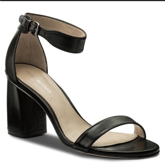 stuart weitzman partlynude sandals in black - Picture 1 of 8